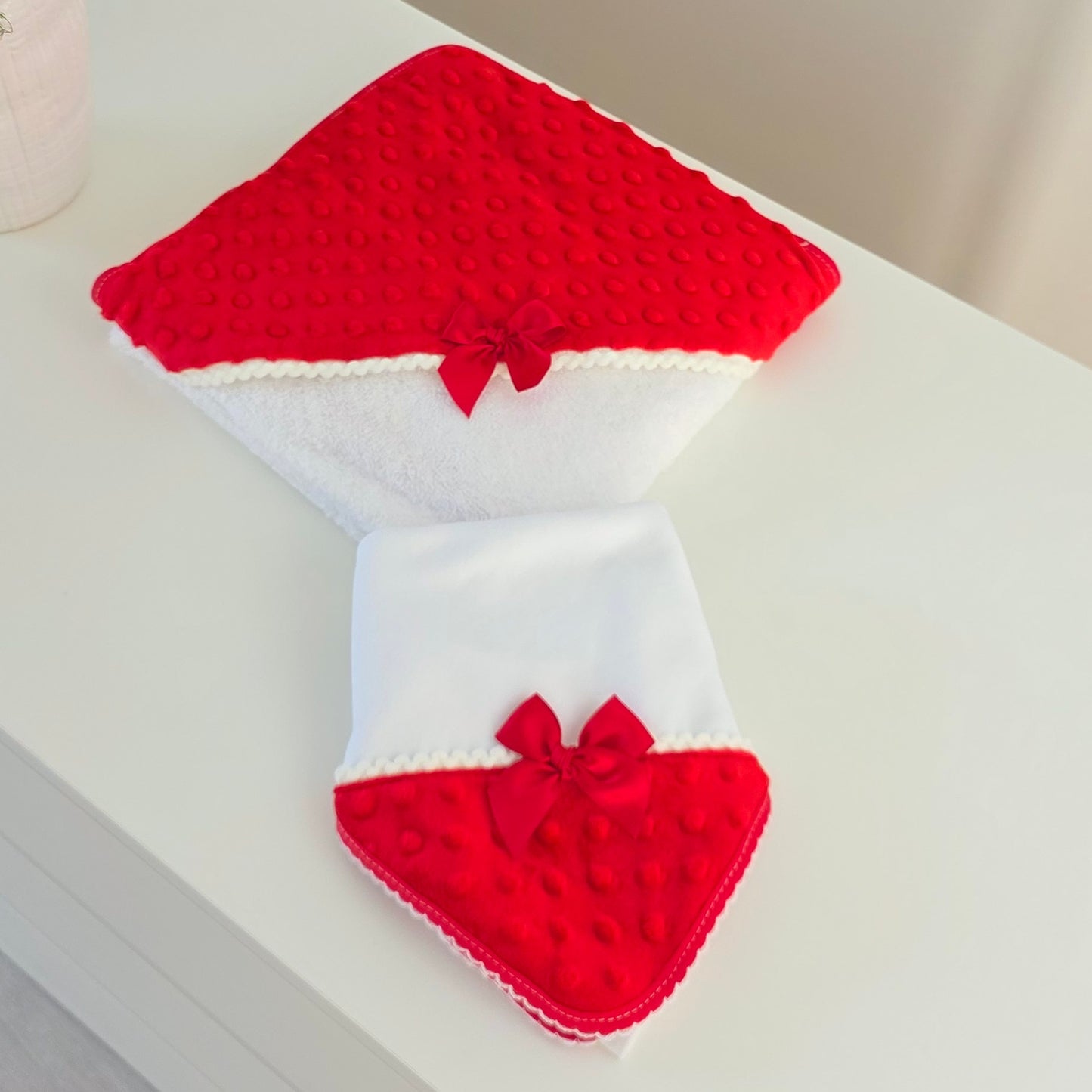 Conjunto fralda e toalha de banho