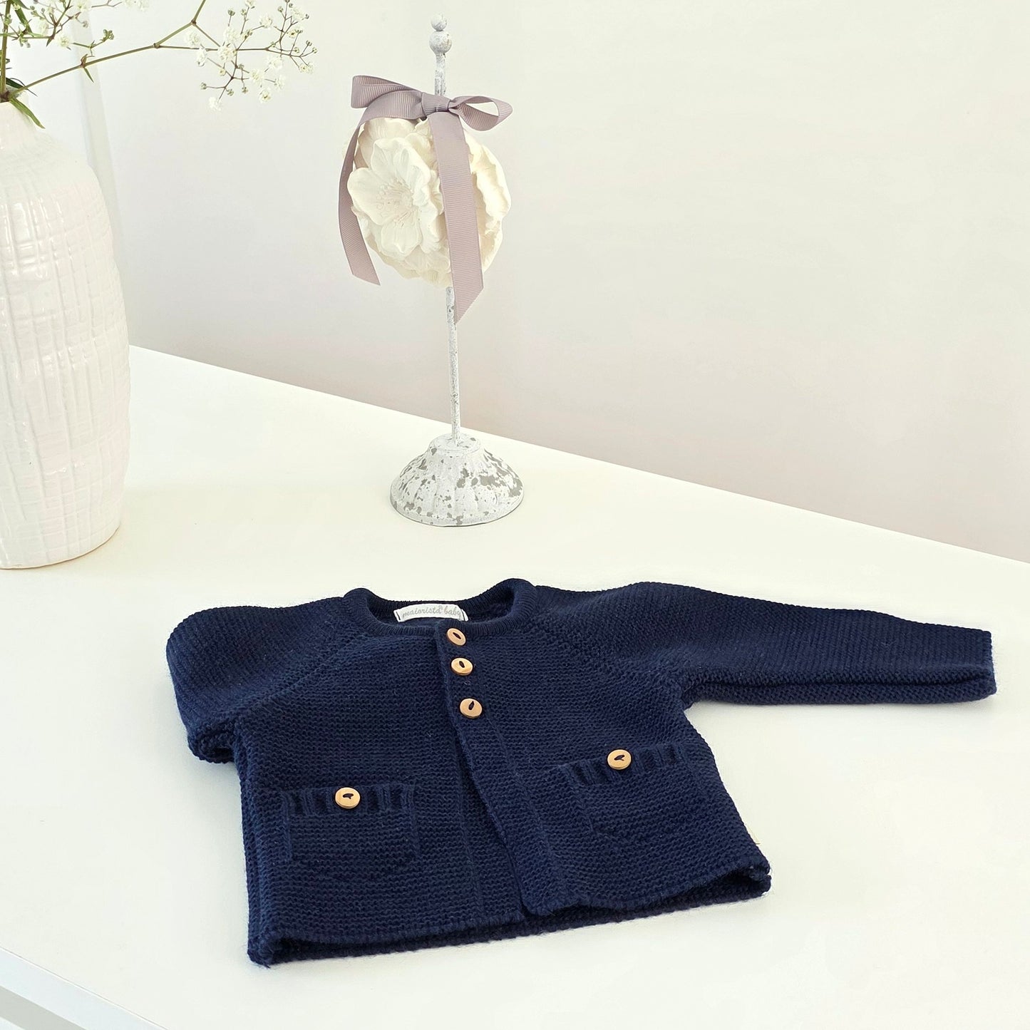 Casaco malha azul marinho