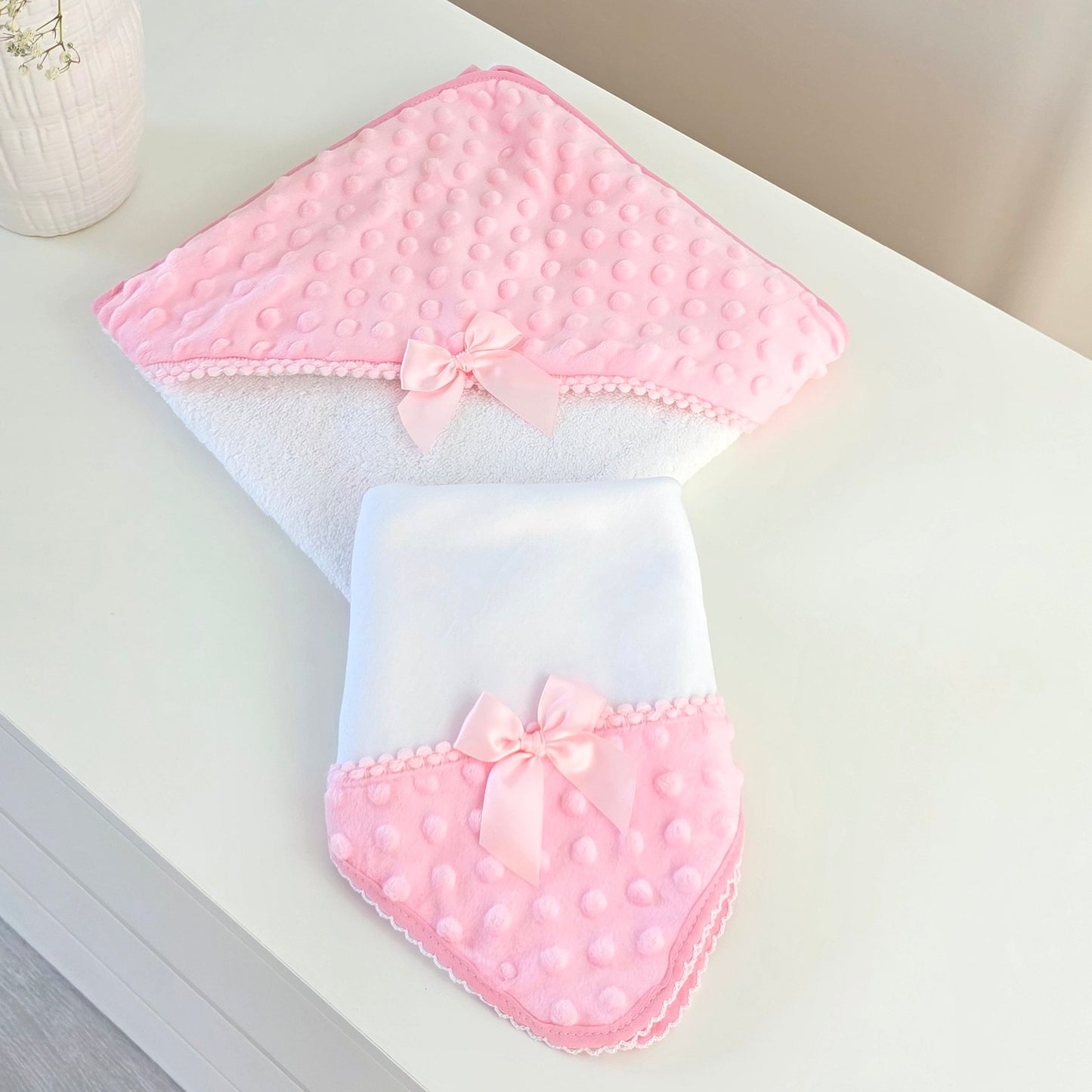 Conjunto fralda e toalha de banho