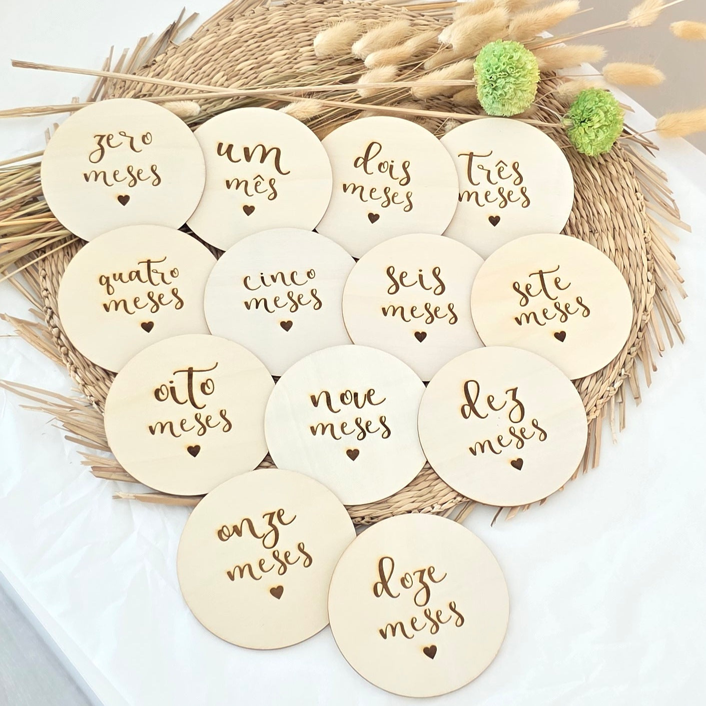 Conjunto placas 12 meses