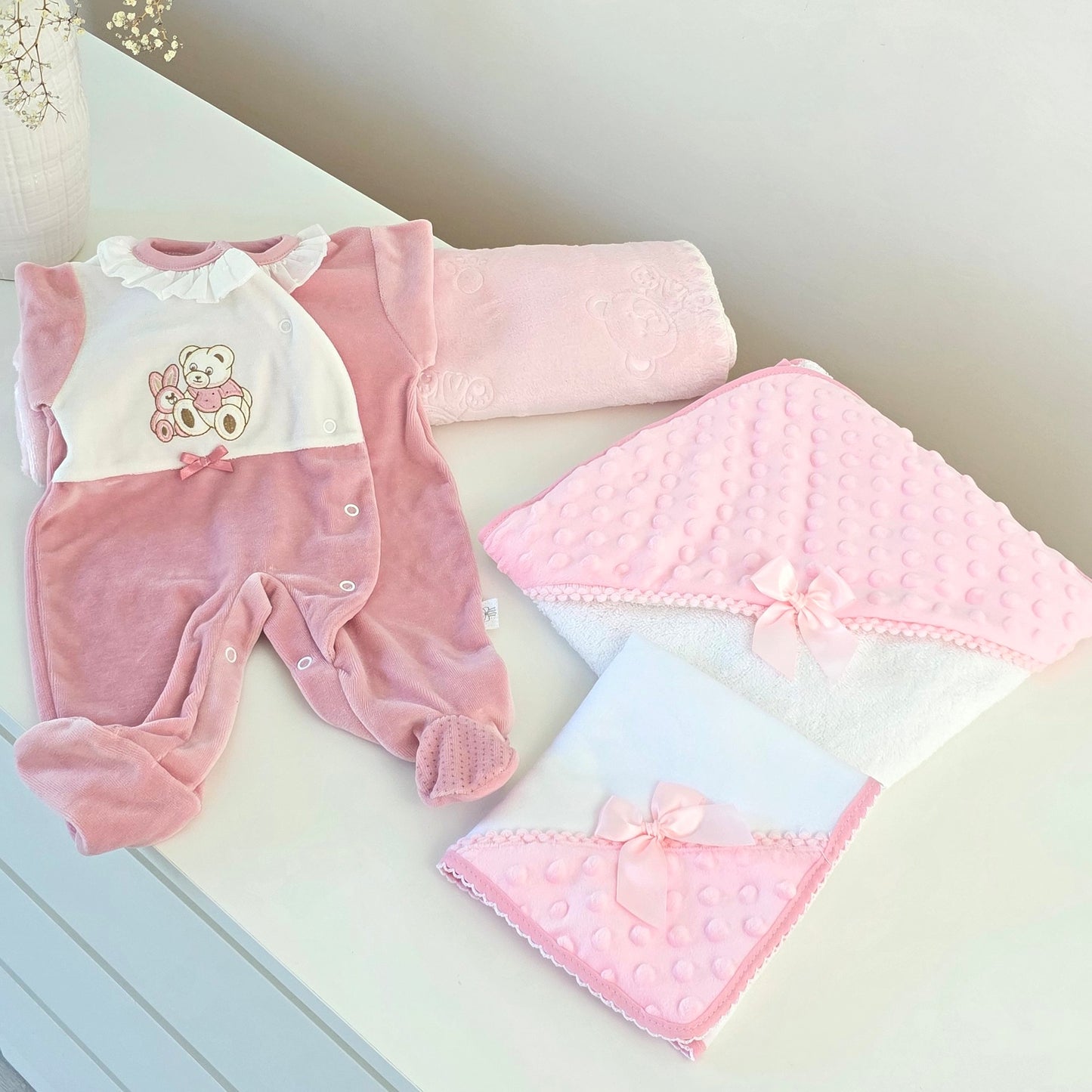 Box babygrow rosa