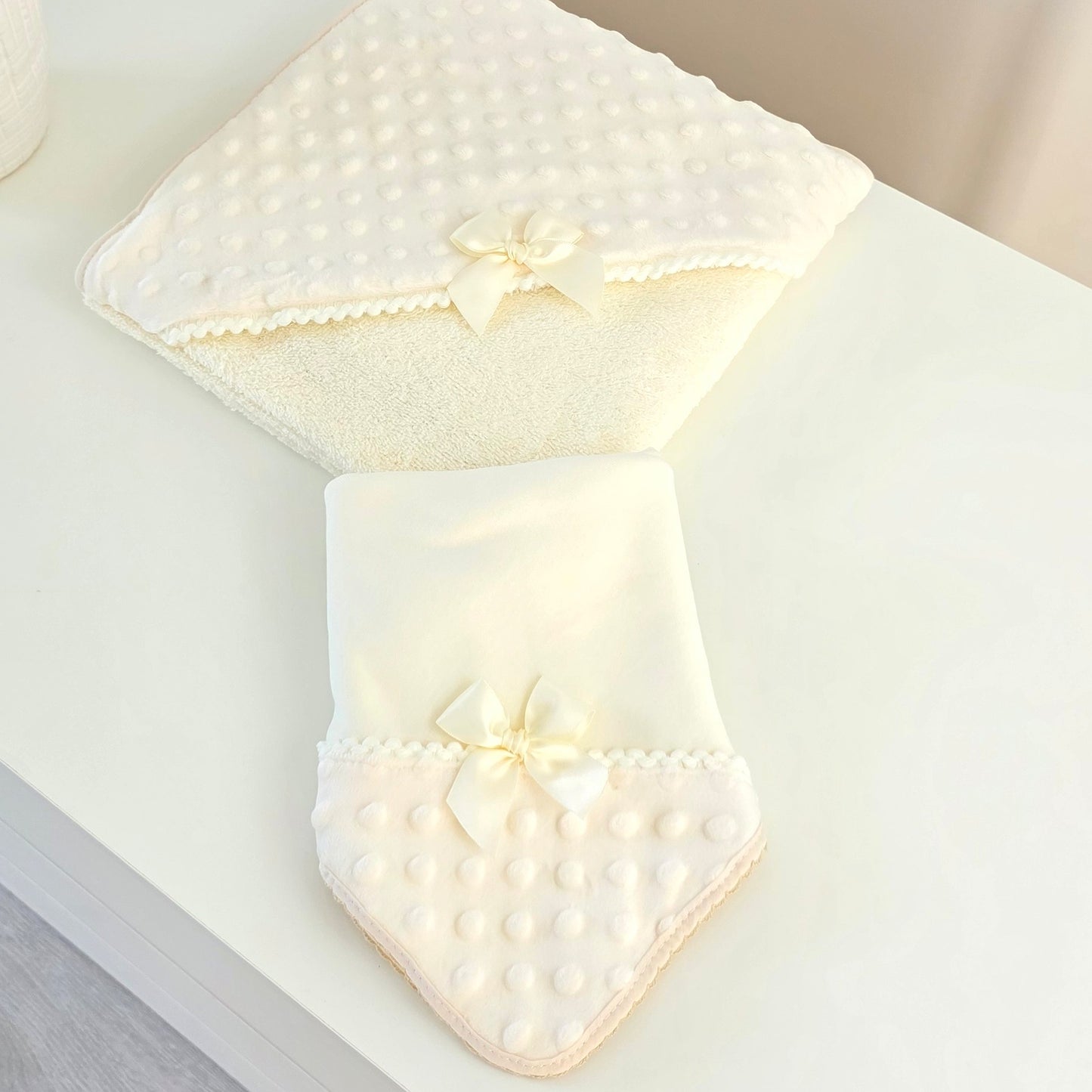 Conjunto fralda e toalha de banho